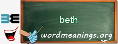 WordMeaning blackboard for beth